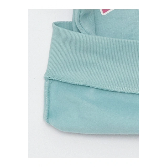 Baskılı Uzun Kollu Kız Çocuk Hoodie