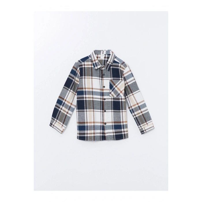 Lcw Kids Mavi Uzun Kollu Ekose Desenli Erkek Çocuk Oduncu Gömlek