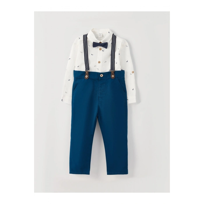 Uzun Kollu Baskılı Erkek Bebek 4lü Takım