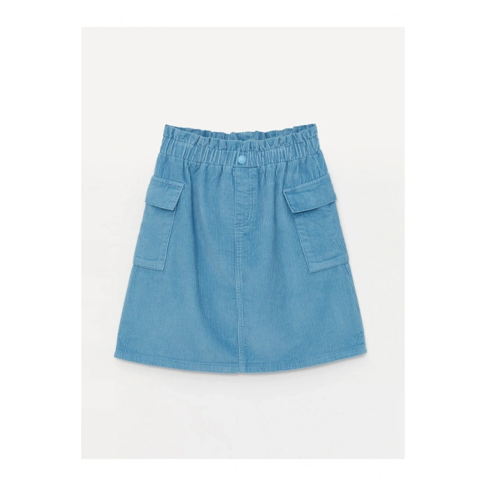 LCW Kids Beli Lastikli Basic Kadife Kız Çocuk Etek