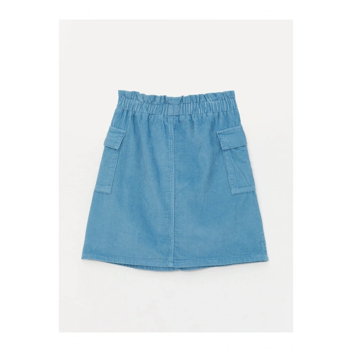 LCW Kids Beli Lastikli Basic Kadife Kız Çocuk Etek