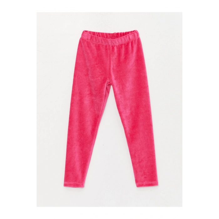 Beli Lastikli Basic Kız Çocuk Kadife Tayt