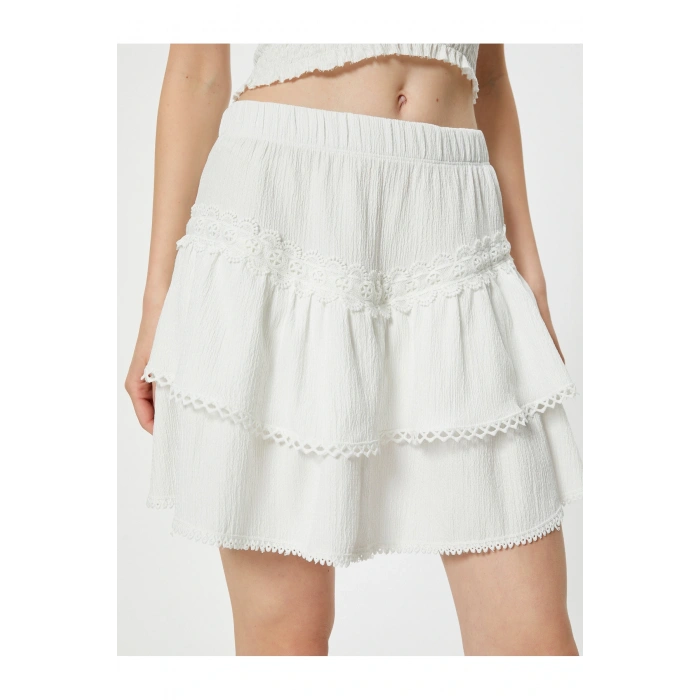 Mini Etek Beli Lastikli Dokulu Fisto Detaylı