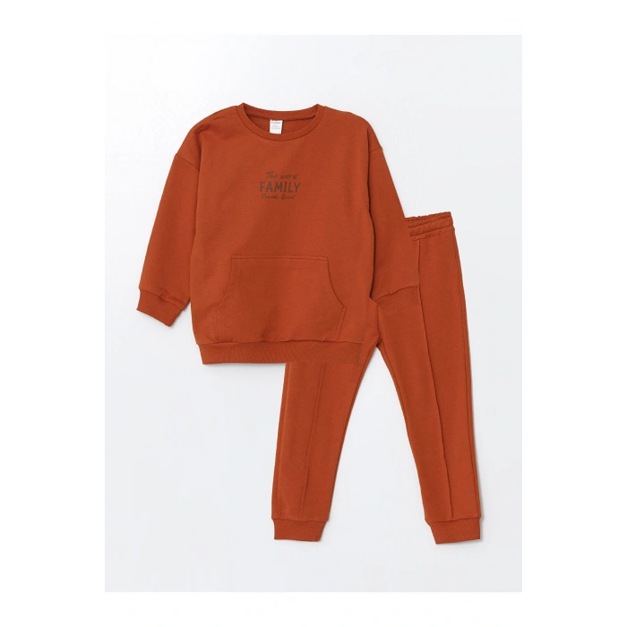Lcw Bisiklet Yaka Uzun Kollu Basic Erkek Bebek Sweatshirt Ve Eşofman Alt 2li