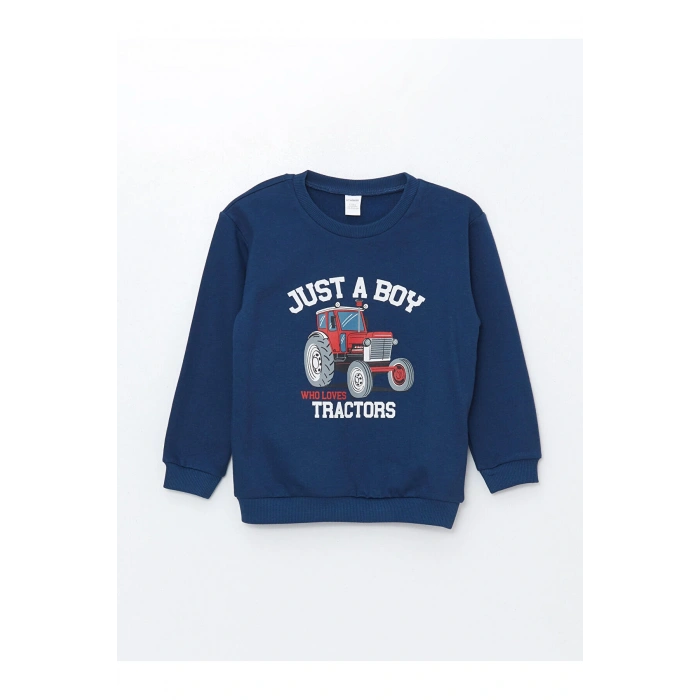 Lw - Bisiklet Yaka Uzun Kollu Erkek Bebek Sweatshirt Ve Eşofman Alt 2li Takım