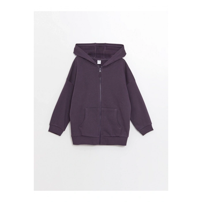 Lcwk Kapüşonlu Basic Uzun Kollu Erkek Bebek Fermuarlı Sweatshirt