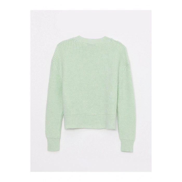 LCW Casual Bisiklet Yaka Düz Uzun Kollu Kadın Triko Kazak