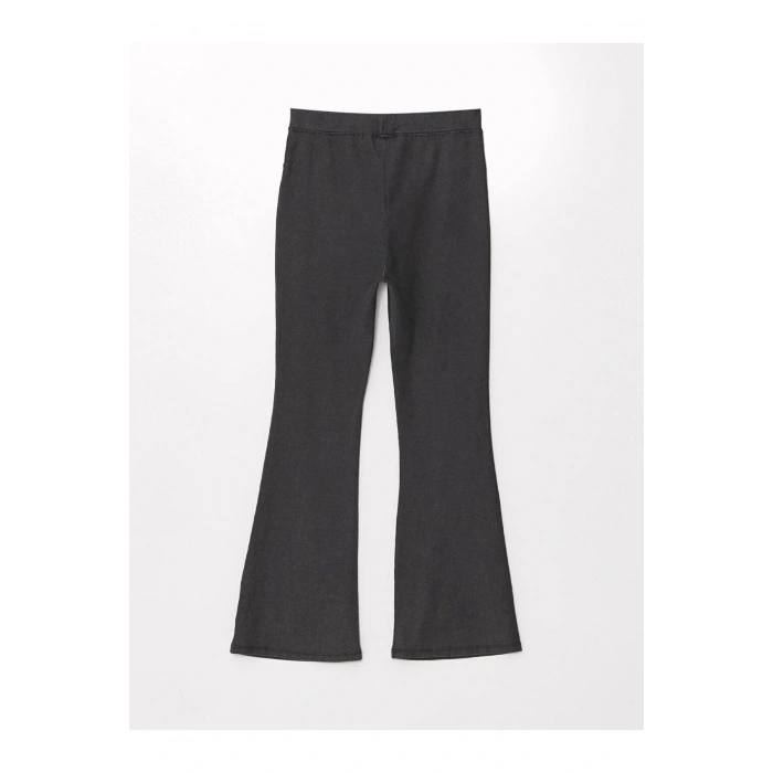 Asit Yıkamalı Beli Lastikli İspanyol Paça Kız Çocuk Tayt