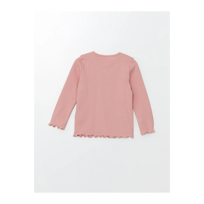 Bisiklet Yaka Uzun Kollu Baskılı Kız Bebek Tişört