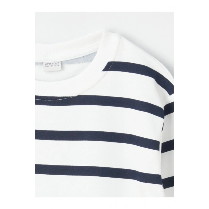 Bisiklet Yaka Çizgili Uzun Kollu Erkek Çocuk Sweatshirt