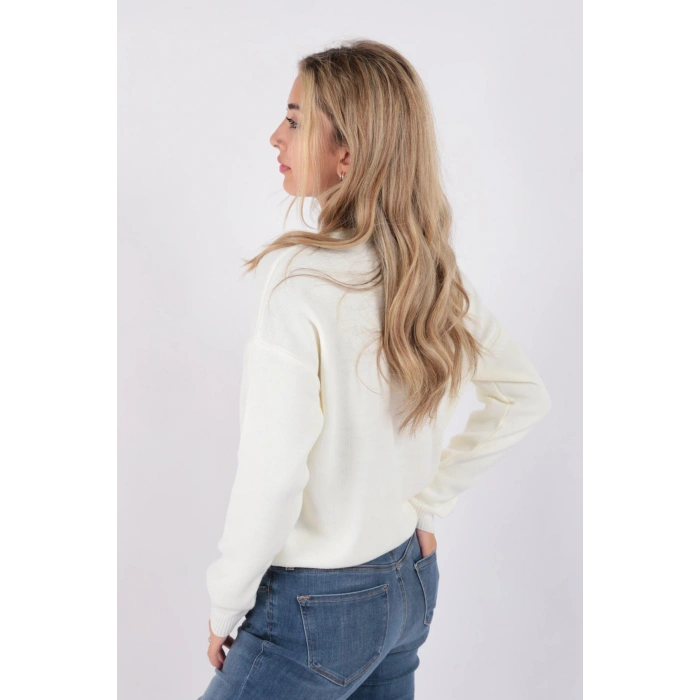 23k0166k1 Kadın Düşük Omuzlu Kazak