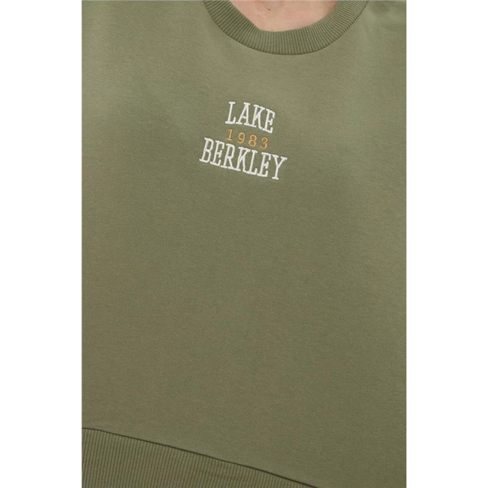 Nakışlı Crop Sweat Haki