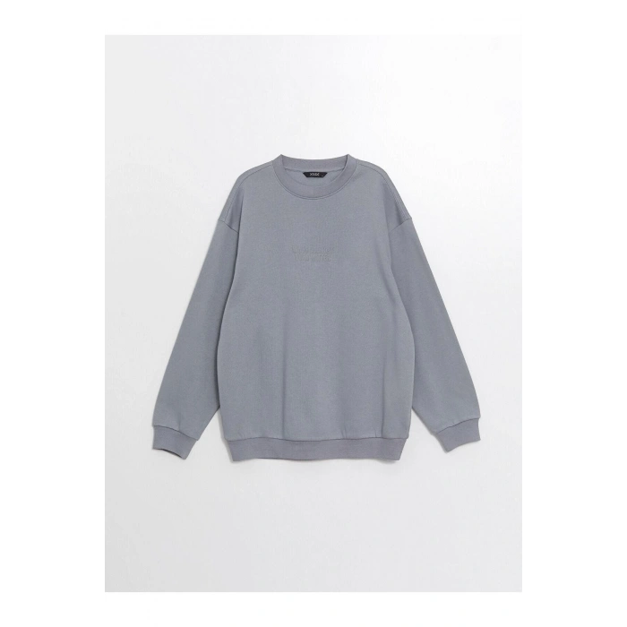 LCW Casual Bisiklet Yaka Uzun Kollu Baskılı Erkek Sweatshirt