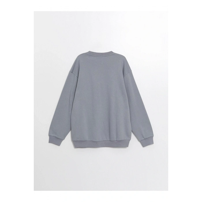 LCW Casual Bisiklet Yaka Uzun Kollu Baskılı Erkek Sweatshirt