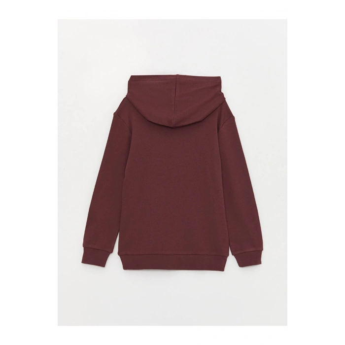 LCW Kids Mürdüm Kapüşonlu Baskılı Uzun Kollu Erkek Çocuk Tişört