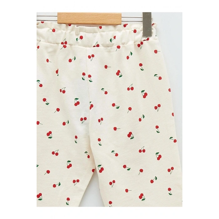 LCW baby Beli Lastikli Baskılı Kız Bebek Jogger Eşofman Alt