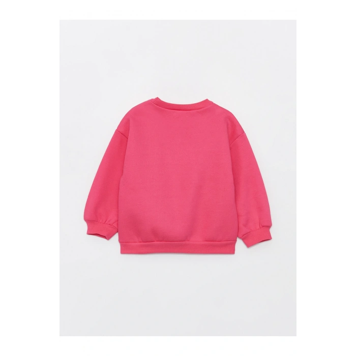 Bisiklet Yaka Uzun Kollu Baskılı Kız Bebek Sweatshirt ve Eşofman Alt 2li Takım