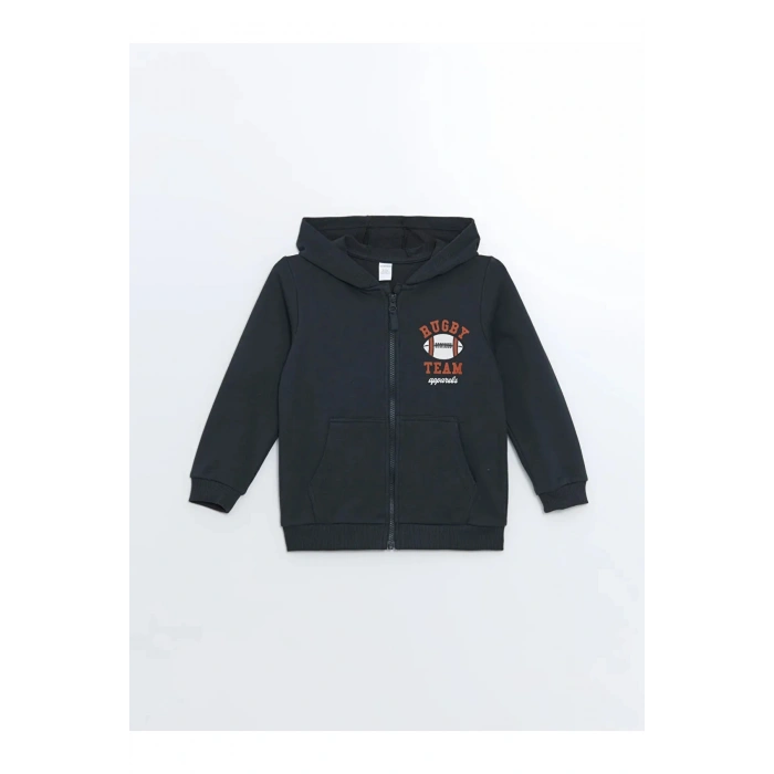 LCW baby Antrasit Kapüşonlu Erkek Bebek 3lü Takım