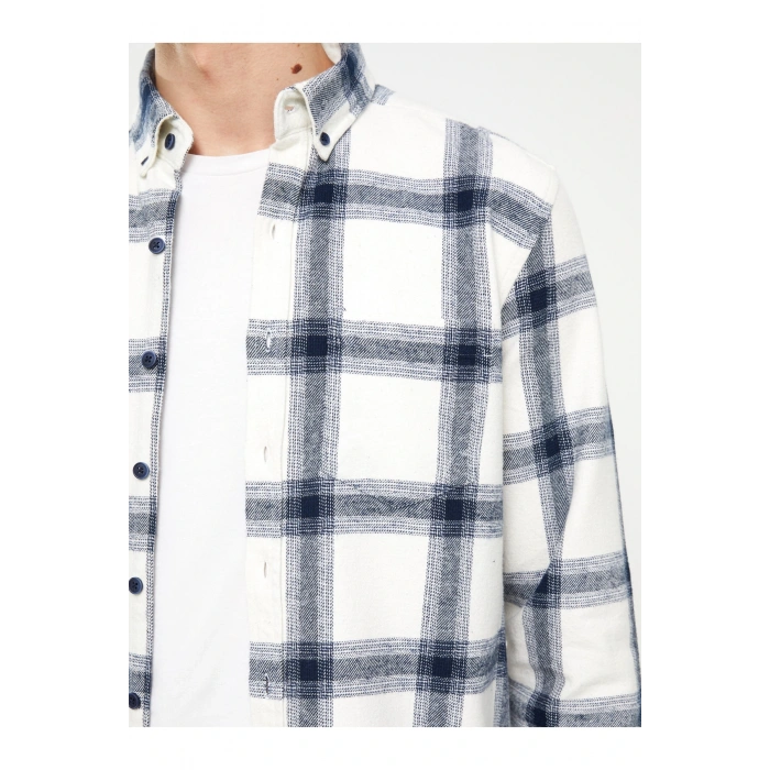 Regular Fit Uzun Kollu Ekose Gabardin Erkek Gömlek