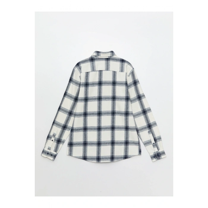 Regular Fit Uzun Kollu Ekose Gabardin Erkek Gömlek