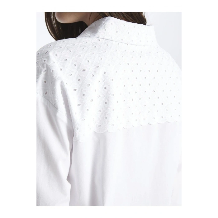 LCW Modest Kendinden Desenli Uzun Kollu Oversize Kadın Gömlek Tunik