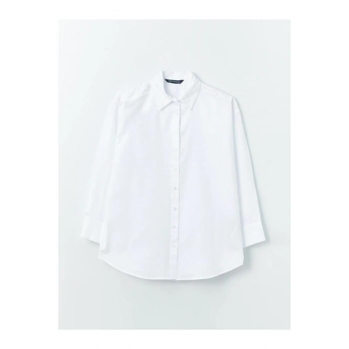 LCW Modest Kendinden Desenli Uzun Kollu Oversize Kadın Gömlek Tunik