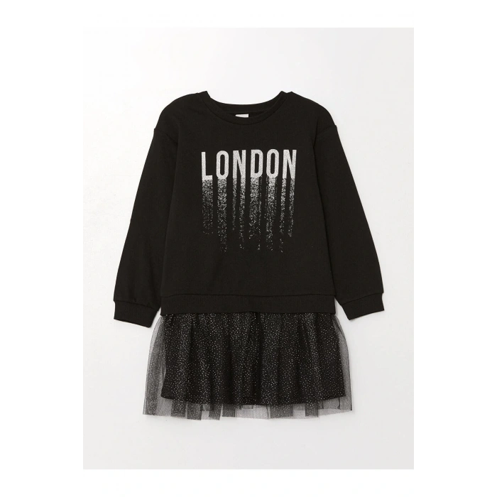 LCW Kids Bisiklet Yaka Kız Çocuk Elbise