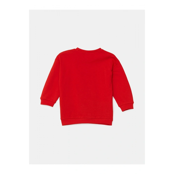 Lcw Kids Kırmızı Bisiklet Yaka Nostaljik Maymun Baskılı Erkek Bebek Sweatshirt