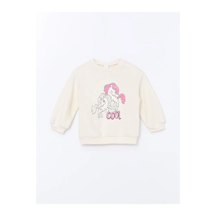LCW Bisiklet Yaka Uzun Kollu Baskılı Kız Bebek Sweatshirt
