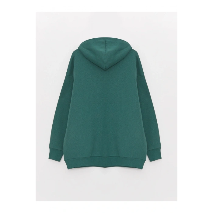 Baskılı Uzun Kollu Oversize Kadın Hoodie