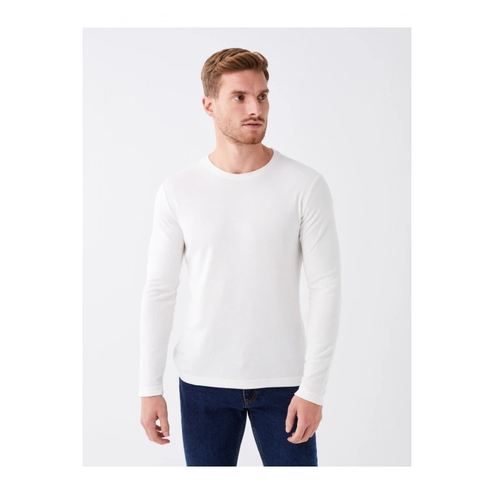 Bisiklet Yaka Uzun Kollu Erkek Tişört