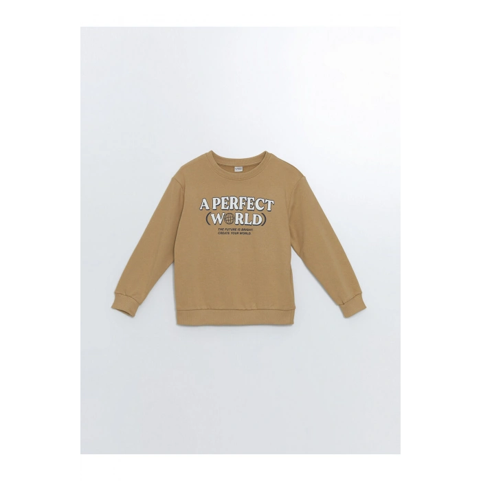 Lcw Bisiklet Yaka Baskılı Uzun Kollu Erkek Çocuk Sweatshirt