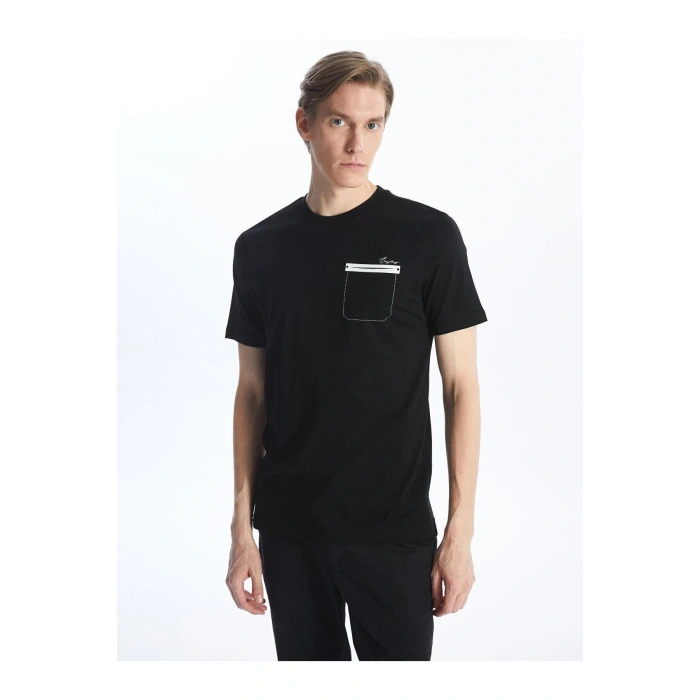 LCWAIKIKI Classic Bisiklet Yaka Kısa Kollu Baskılı Penye Erkek Tişört