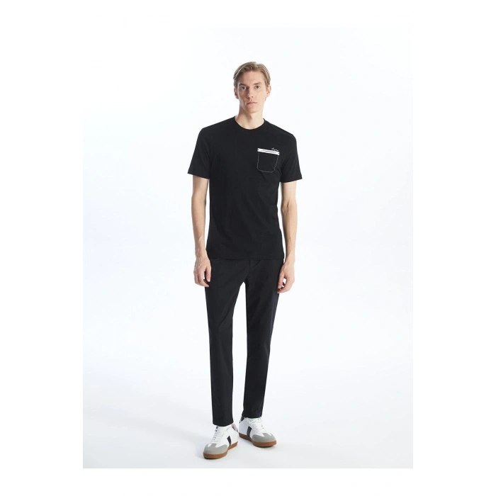 LCWAIKIKI Classic Bisiklet Yaka Kısa Kollu Baskılı Penye Erkek Tişört