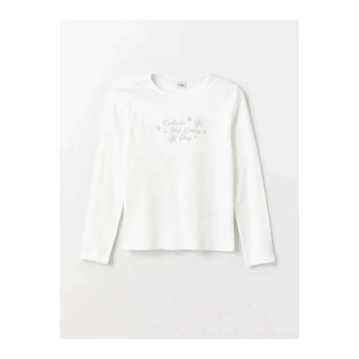 LCW Kids Bisiklet Yaka Uzun Kollu Kız Çocuk Tişört ve Tayt