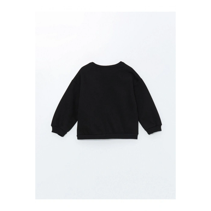 LCW Kids  Bisiklet Yaka Kalın Baskılı Kız Çocuk Sweatshirt