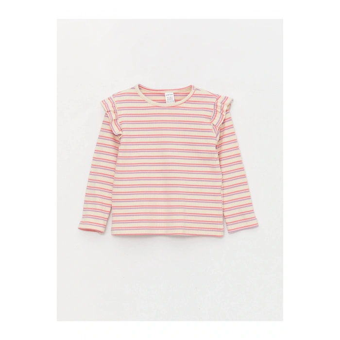 Bisiklet Yaka Uzun Kollu Kız Bebek Tişört ve Tayt 2li Takım