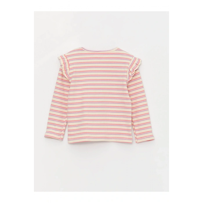 Bisiklet Yaka Uzun Kollu Kız Bebek Tişört ve Tayt 2li Takım