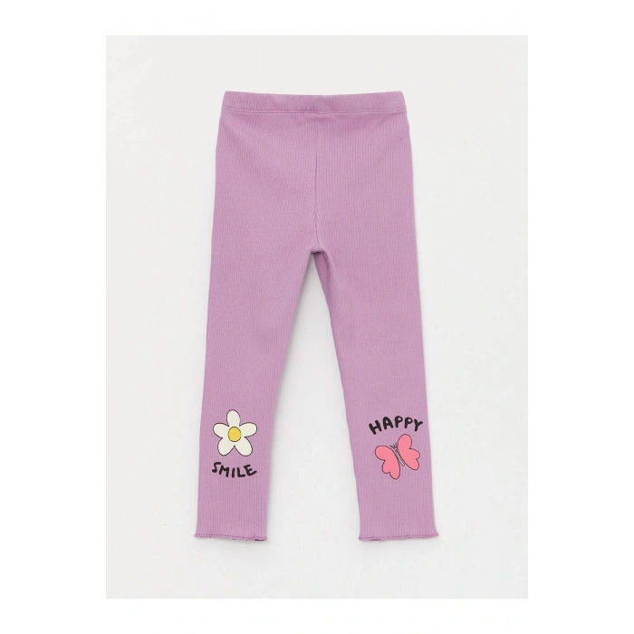 Bisiklet Yaka Uzun Kollu Kız Bebek Tişört ve Tayt 2li Takım