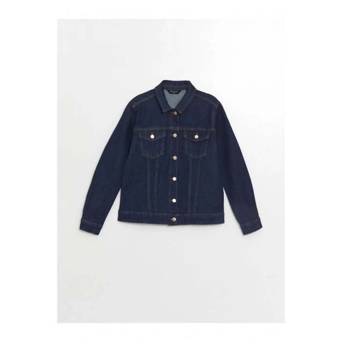 Gömlek Yaka Kadın Jean Ceket