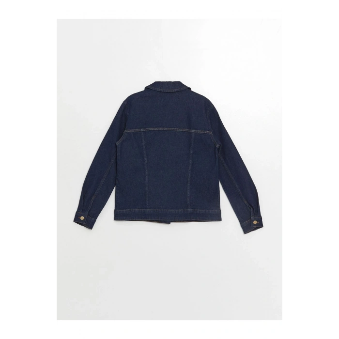 Gömlek Yaka Kadın Jean Ceket