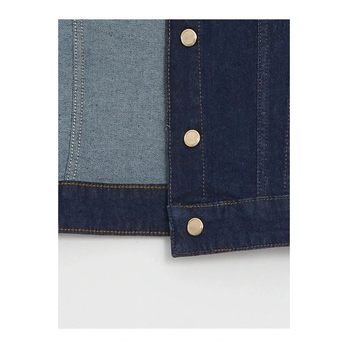 Gömlek Yaka Kadın Jean Ceket