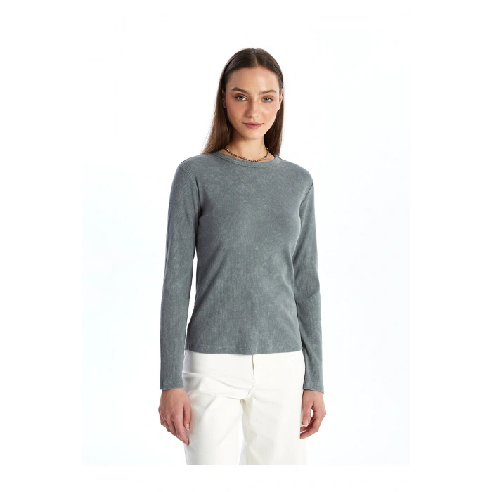 LCW Bisiklet Yaka Düz Uzun Kollu Kadın Body