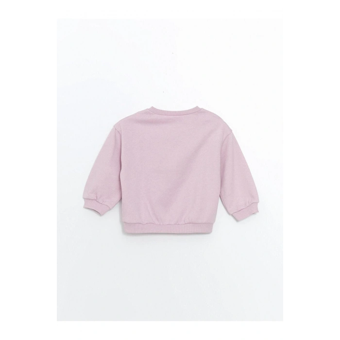 LCW Kids Bisiklet Yaka Kalın Baskılı Kız Çocuk Sweatshirt