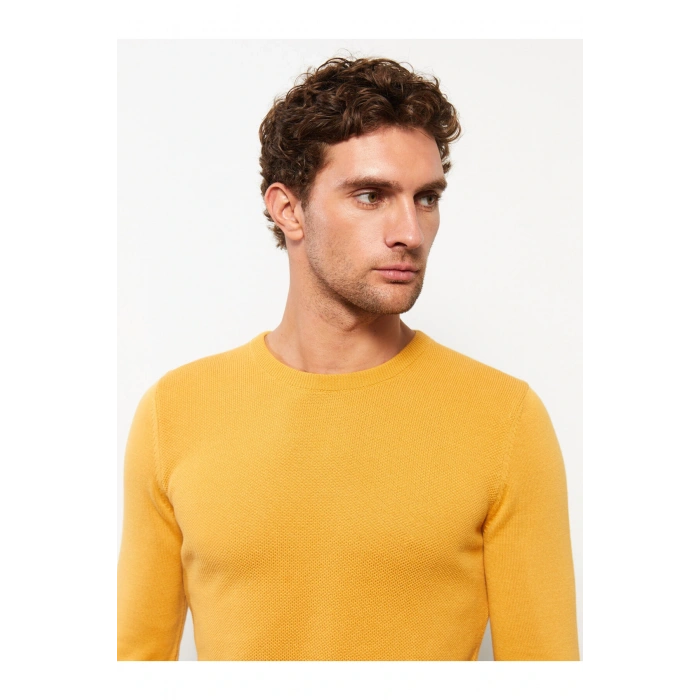 Bisiklet Yaka Uzun Kollu Erkek Triko Kazak