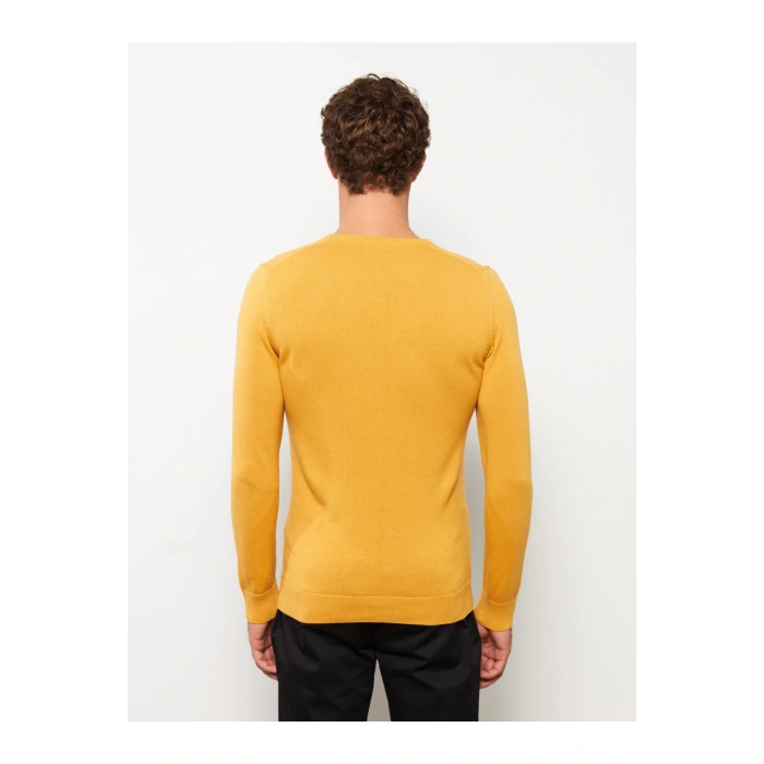 Bisiklet Yaka Uzun Kollu Erkek Triko Kazak