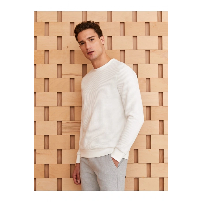 Bisiklet Yaka Uzun Kollu Erkek Sweatshirt