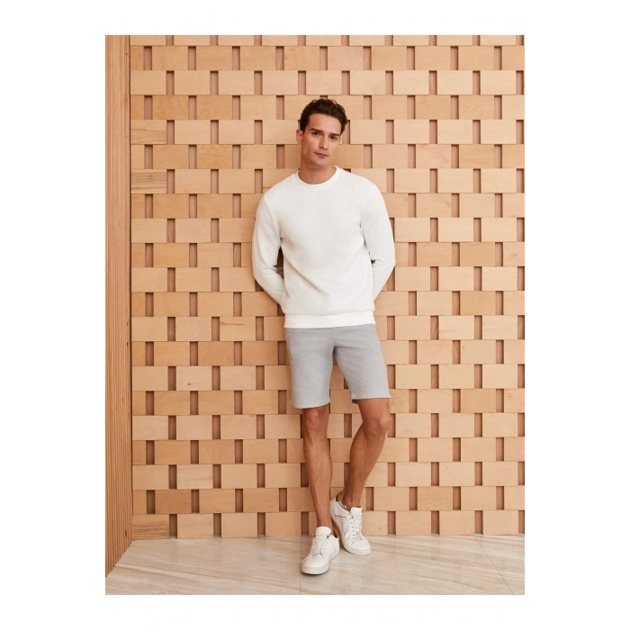 Bisiklet Yaka Uzun Kollu Erkek Sweatshirt