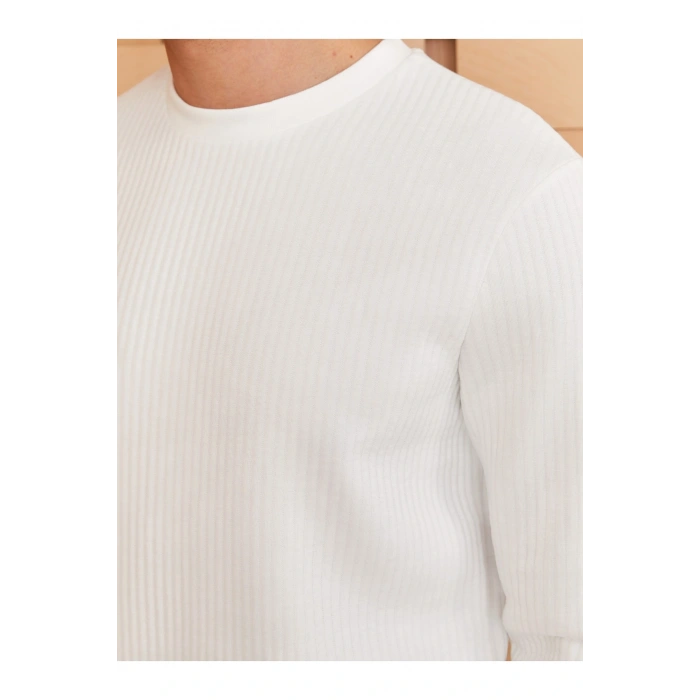 Bisiklet Yaka Uzun Kollu Erkek Sweatshirt