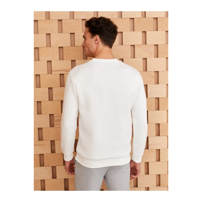 Bisiklet Yaka Uzun Kollu Erkek Sweatshirt